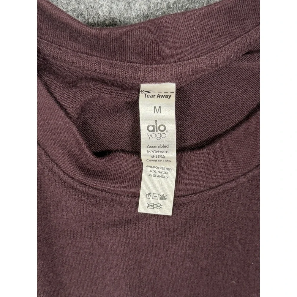 Alo Yoga Crew Neck Sweatshirt Mens Medium Plum Purple Boxy Oversized